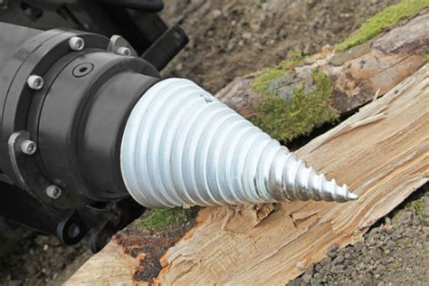 cone splitter for skid steer|auger drive log splitters.